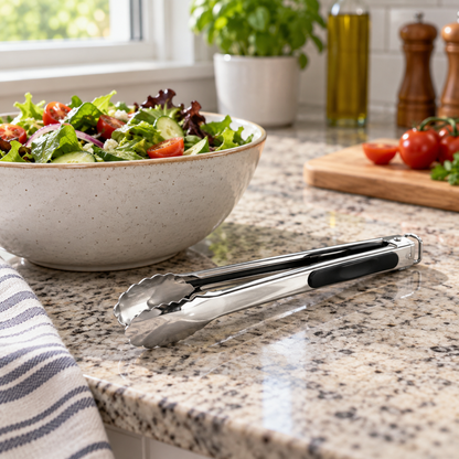 2 Piece Stainless Steel Kitchen Tongs Set