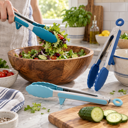 Kitchen Tongs For Cooking With Silicone Tips