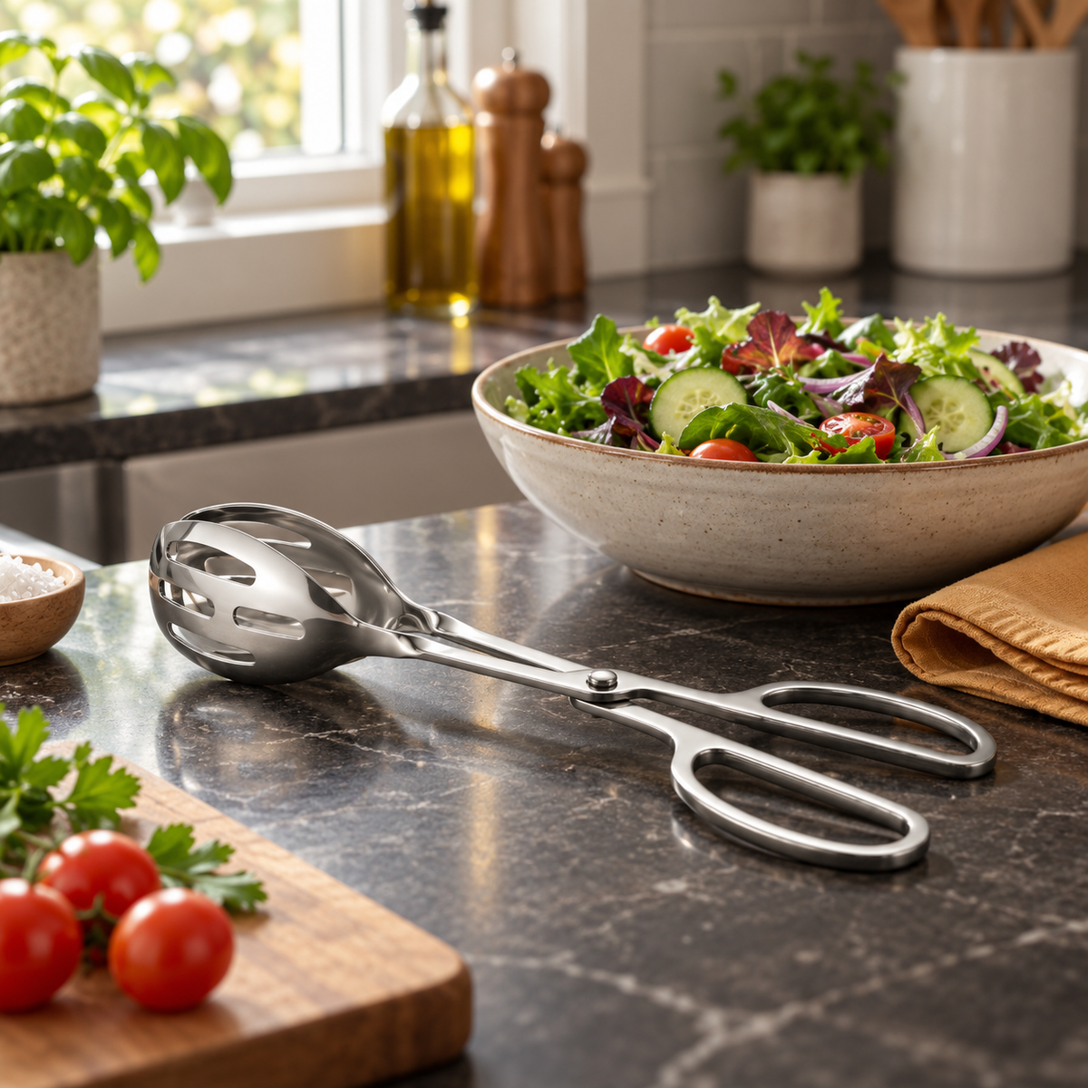 Stainless Steel Scissor Serving Tongs